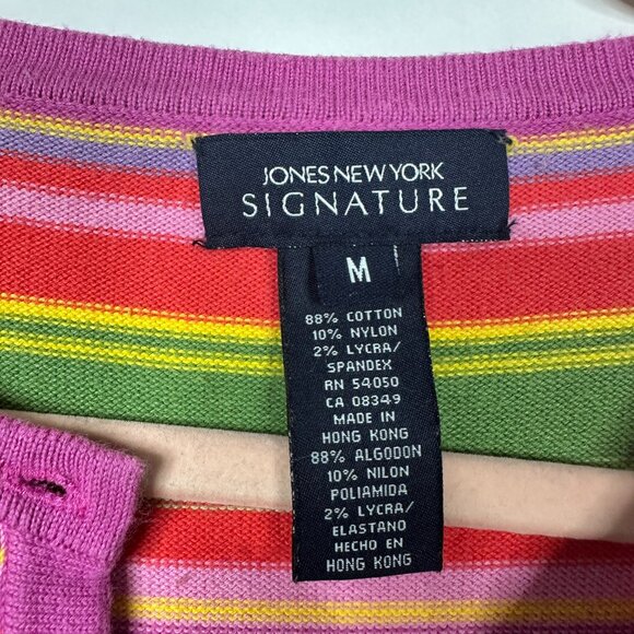 2/$24 Jones New York Signature Striped Knit Popover Top Multi Medium#A0266 TRB2 - Picture 5 of 6